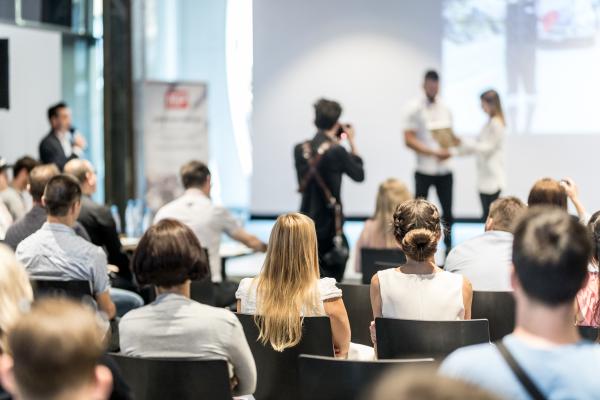 an audience at an awards presentation