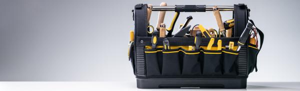 Tool carrier filled with hand tools